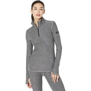 UFC Sweatshirts Women's Medium Fogged Gray Stretch 1/4 Zip Long Sleeve JDM989